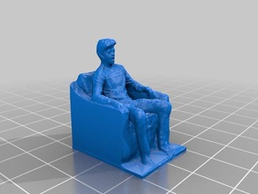 young man chair people body boy bust face figure figurine head human seat sitting torso 3d print model - Mito3D