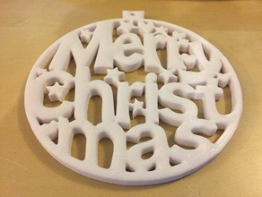 christmas tree ornament - merry 2d art ornaments 3d print model - Mito3D