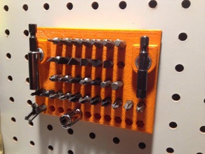 pegboard bit hex titulaire porte-outils & boîtes magnétique peg conseil d'administration socket 3d print model - Mito3D