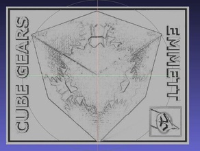 emmetts cube engrenages lithophane 2d art lithopane 3d print model - Mito3D