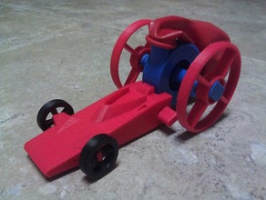 balloon turbine car mechanical toys ballon powered 3d print model - Mito3D