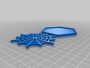 spider's web coasters remix kitchen & dining coaster sketchup spider 3d print model - Mito3D