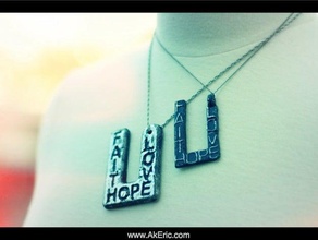 fhl collana gioielli alluminio fede speranza amore la disponibile cast di sabbia 3d print model - Mito3D