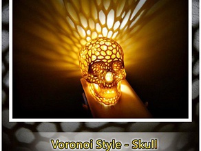 crânio lâmpadas de voronoi estilo decoração o dia das bruxas lâmpada meshmixer 3d print model - Mito3D