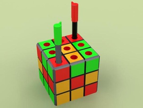 rubix cube porte-crayon de l'organisation 3d print model - Mito3D