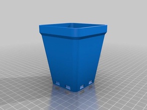 tapered square pot 90mm tall v1 outdoor garden container planter 3d print model - Mito3D