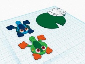 frog flipper lily pad game work progress toys games flower tinkercad 3d print model - Mito3D