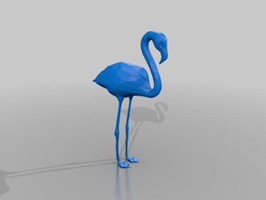 glad-flamingo animals art-toy fixed flamingo signed 3d print model - Mito3D