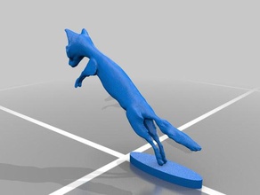 springen fox Skulpturen Tiere Tier-Skulptur sculptris 3d print model - Mito3D