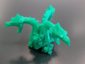 cubes de dragon sculptures art la créature fractal fête d'halloween les mathématiques le monstre sculpture 3d print model - Mito3D