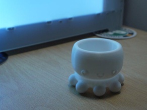 kawaii polpo - titolare del contenitore i contenitori carino portauovo il giocattolo 3d print model - Mito3D