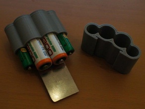 aa aaa batteria casella combinata 3d print model - Mito3D