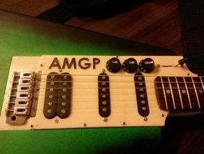pick guard amgp imprimable guitare ssh de la musique électrique instrument pickguard 3d print model - Mito3D