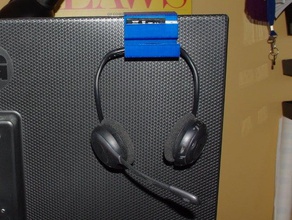 headset hook computer monitor 3d print model - Mito3D