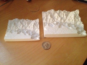 grand canyon - south rim learning 3d map geodesy geography raised relief topographical topography 3d print model - Mito3D