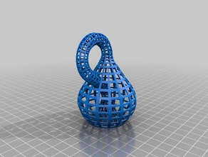 wireframe klein bottle math art decoration 3d print model - Mito3D