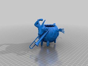 trombone playin goat pumpkin creatures halloween 3d print model - Mito3D