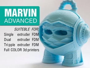 marvin avançado A impressão 3d de testes hubs cor detalhadas dualstrusion fullcolorplastic trialstrusion 3d print model - Mito3D