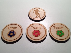 soccer coins & badges draw 3d print model - Mito3D