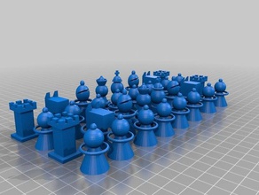 modernist chess pieces 3d print model - Mito3D
