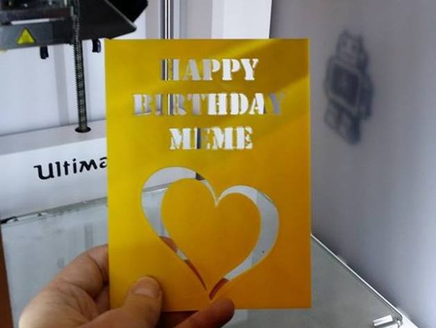 happy birthday card customizable verjaardag 3D print model - Mito3D