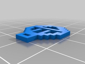 3d-8bit smily Schlüsselanhänger 3d print model - Mito3D