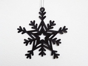 snowflake star ornament decor christmas decoration easy print flat ice tree winter 3d print model - Mito3D