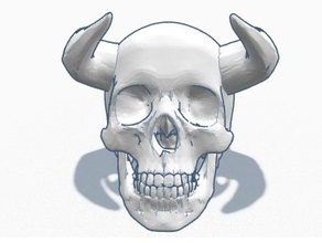 skull horns 3d printing halloween human 3d print model - Mito3D