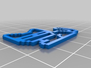 8bit-Abzeichen Katze w-Maske keychain 3d print model - Mito3D