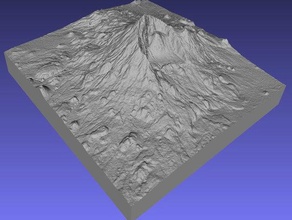 mount meru - tanzania learning 3d relief map geodesy geography raised topographical topography 3d print model - Mito3D