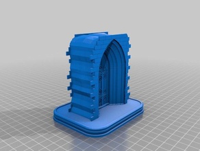 detalhe arquitetônico - velha porta de entrada esculturas arquitetura 3d print model - Mito3D