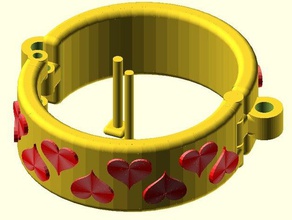cuff & collar customizer bracelets heart openscad scad stud 3d print model - Mito3D
