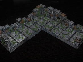 openforge ruined corner tile dnd tiles dungeon miniatures pathfinder rpg tabletop terrain 3d print model - Mito3D