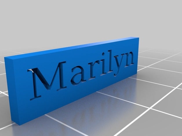 marilyn monroe name nameplate tag ornament 3D print model - Mito3D