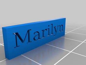 marilyn monroe adı tabela isim etiketi süs 3d print model - Mito3D