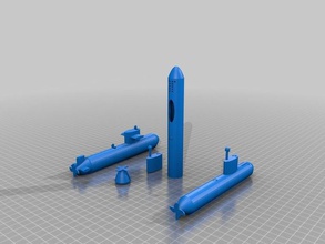 Boot fast-attack-sub-Bleistift-Fall Skulpturen 3d print model - Mito3D