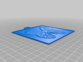 butterfly-vierkant 2d art customized 3d print model - Mito3D