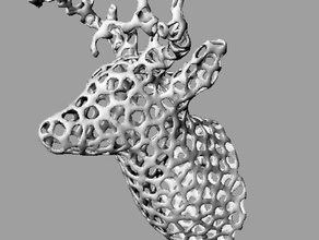 geyik kafası voronoi matematik sanatı ciervo 3d print model - Mito3D