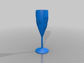 champagne glass text kitchen dining 3d print model - Mito3D