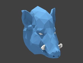 low poly boar head mount decor 3d print model - Mito3D