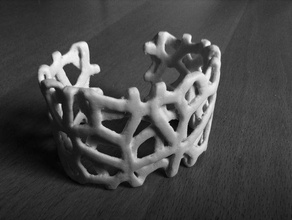 la colección de invierno impreso en 3d voronoi pulsera las pulseras 3dprint generativo joyería meshlab 3d print model - Mito3D