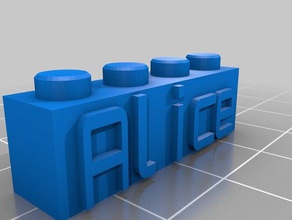 mi personalizados bloque lego collar llavero de alice juguetes construcción personalizado 3d print model - Mito3D