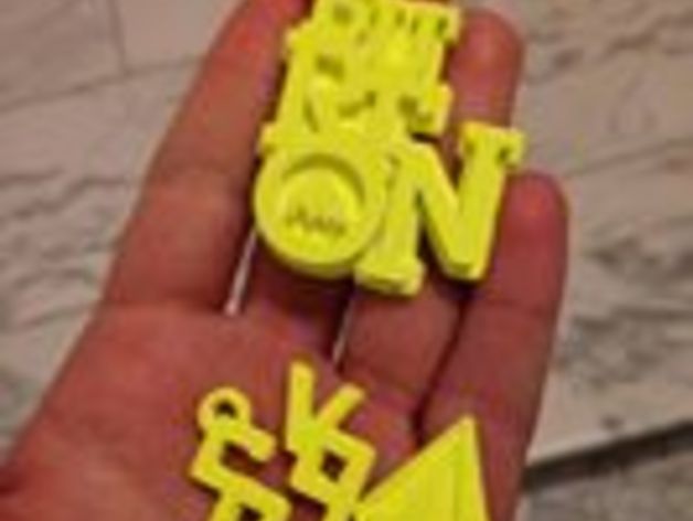 volcom burton portachiavi segni e loghi 3D print model - Mito3D