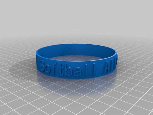 softball all star bracelet art personnalisé 3D print model - Mito3D