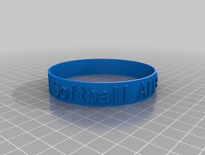 softball all star bracelet art customized 3d print model - Mito3D