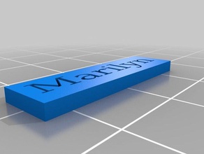 marilyn name plate 3d print model - Mito3D