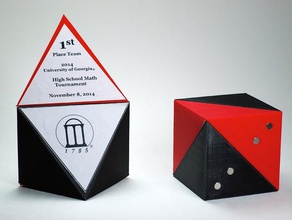 cube decomposition trophy math art georgia uga university 3d print model - Mito3D