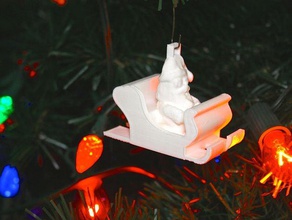 santa sleigh ornament decor christmas 3d print model - Mito3D