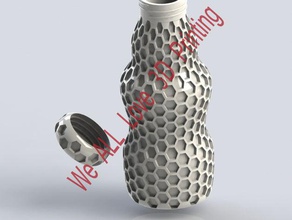 en nid d'abeille de la bouteille ménage miel pot le couvercle liu 3d print model - Mito3D