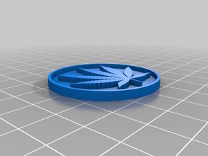 pot leaf-Münze Schlüsselanhänger 3d print model - Mito3D
